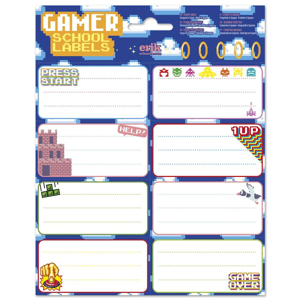 Grupo Erik Gameration - SelfAdhesive Labels Gamer Zelfklevende etiketten - Multicolours